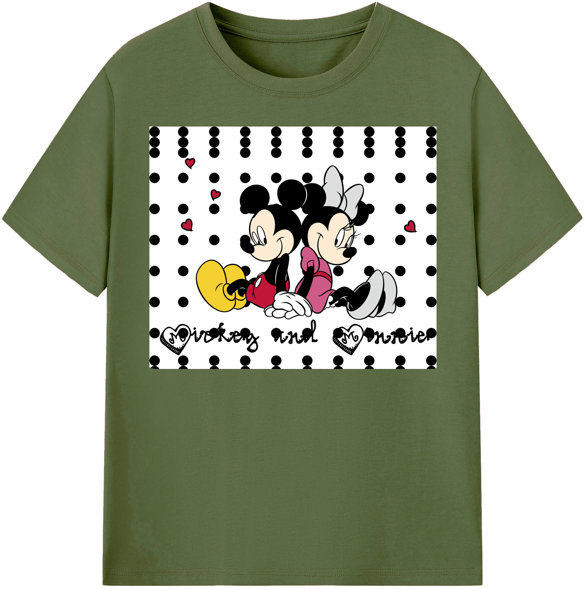 （画像用） ミッキーマウス Mickey Mouse 綿100％半袖Tシャツ（フロントプリント）